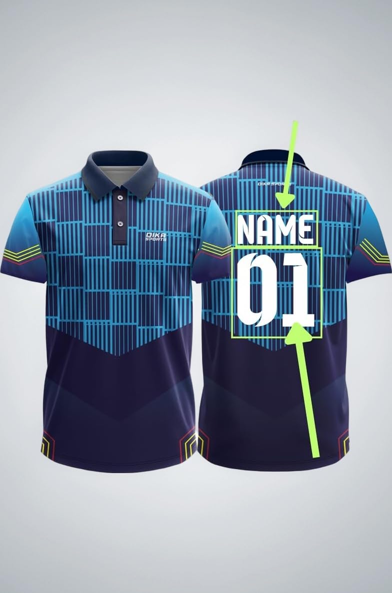 Custom Add Name and Number Jersey for Men Cricket t-Shirt | 2 Year to 5XL