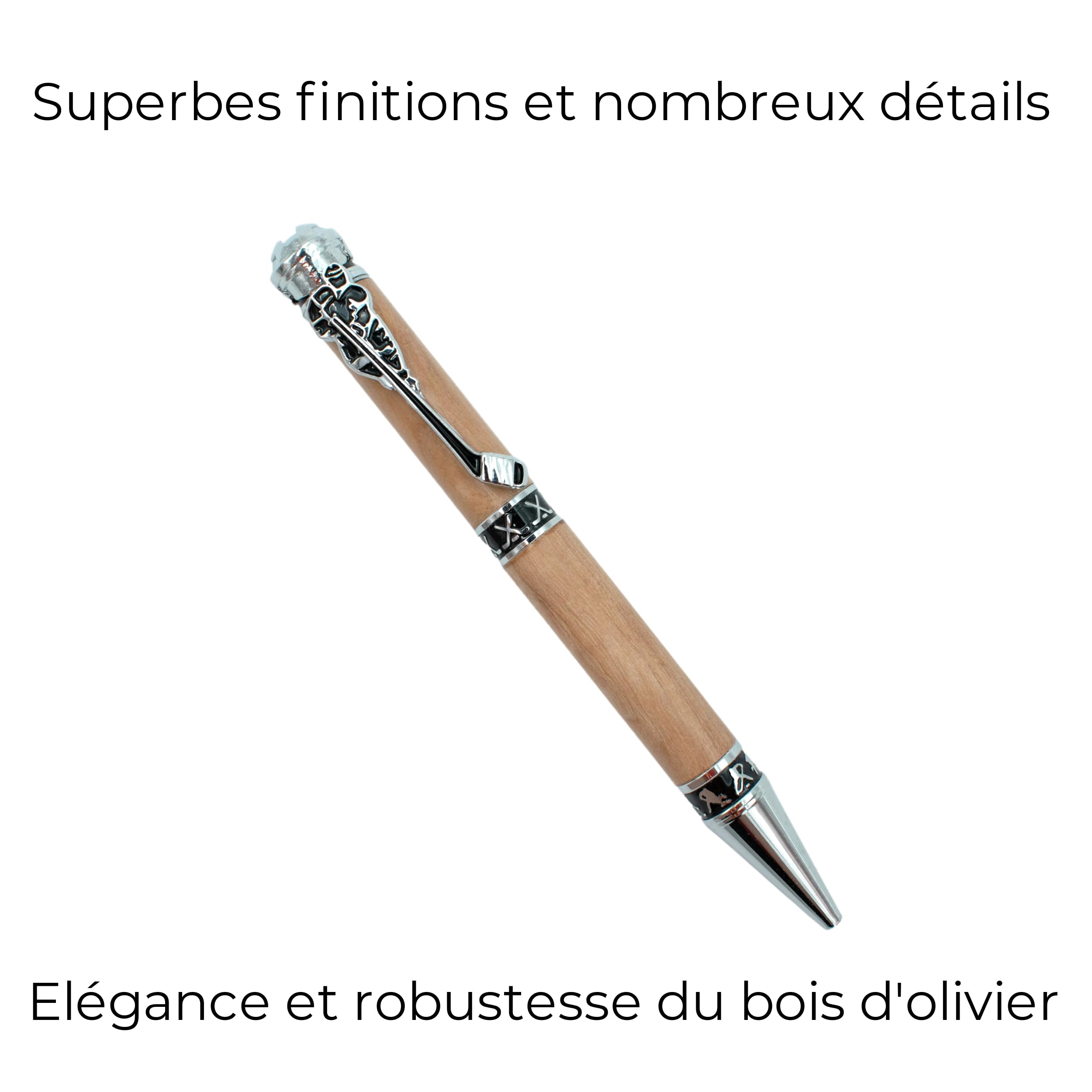 Penna personalizzata | HOCKEY | in legno con nome, nome, testo - incisione laser personalizzabile - idea originale e unica - artigianale fatto a mano - confezione regalo uomo donna