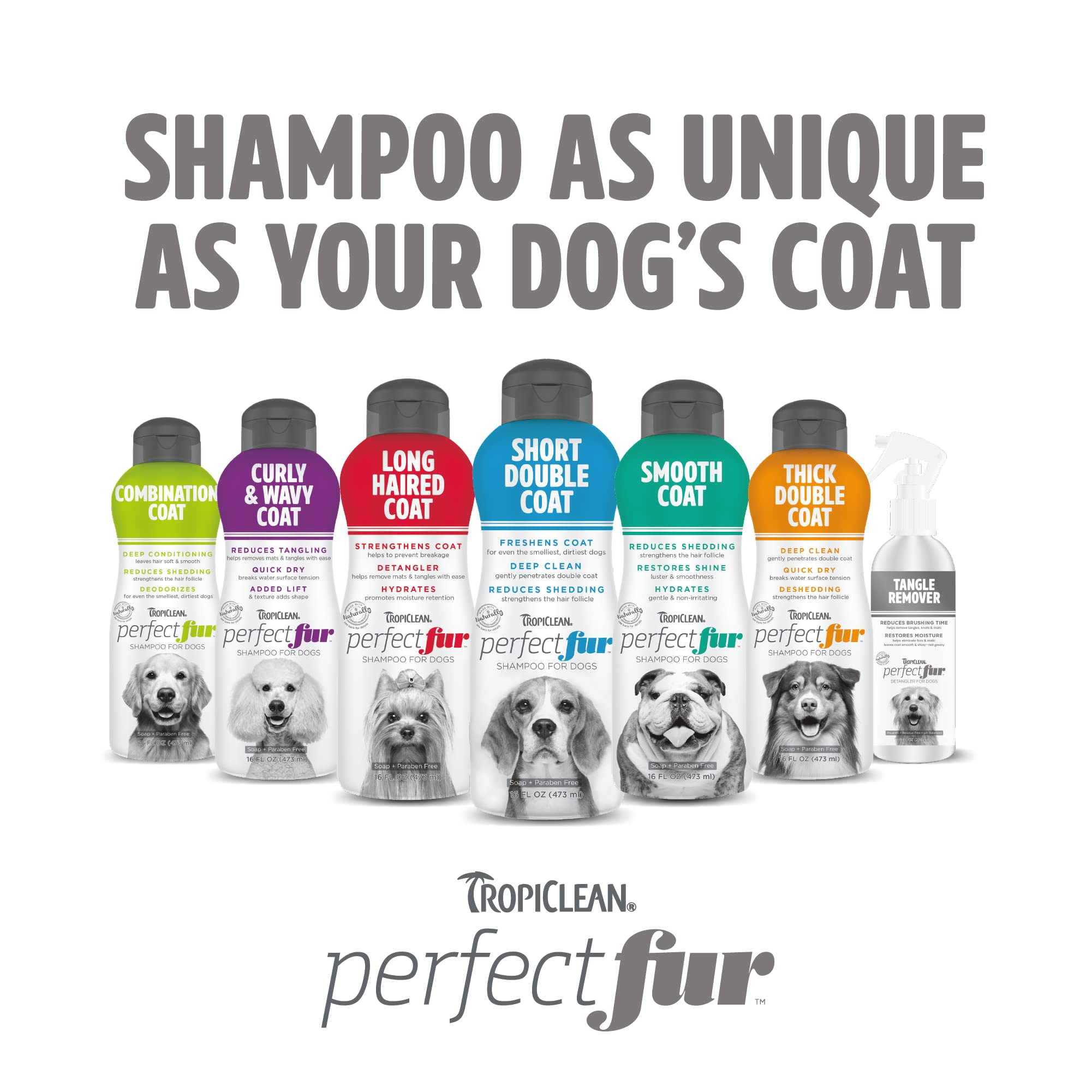 Buy TropiClean PerfectFur Long Haired Coat Shampoo for Dogs, 16oz