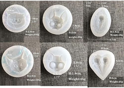 Miniatura 4 de angwang Molde, resina epoxi, dijes de gato, moldes de silicona, moldes de joyería de fundición de sphynx, gato, 3 ojos, cuernos de gatito, cabeza de