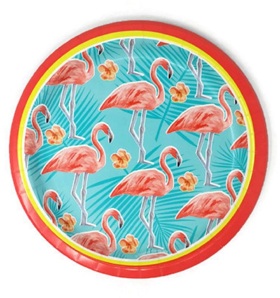 Flamingo Paper Plates and Napkins Luau Tropical Hawaiian Theme, Bundle