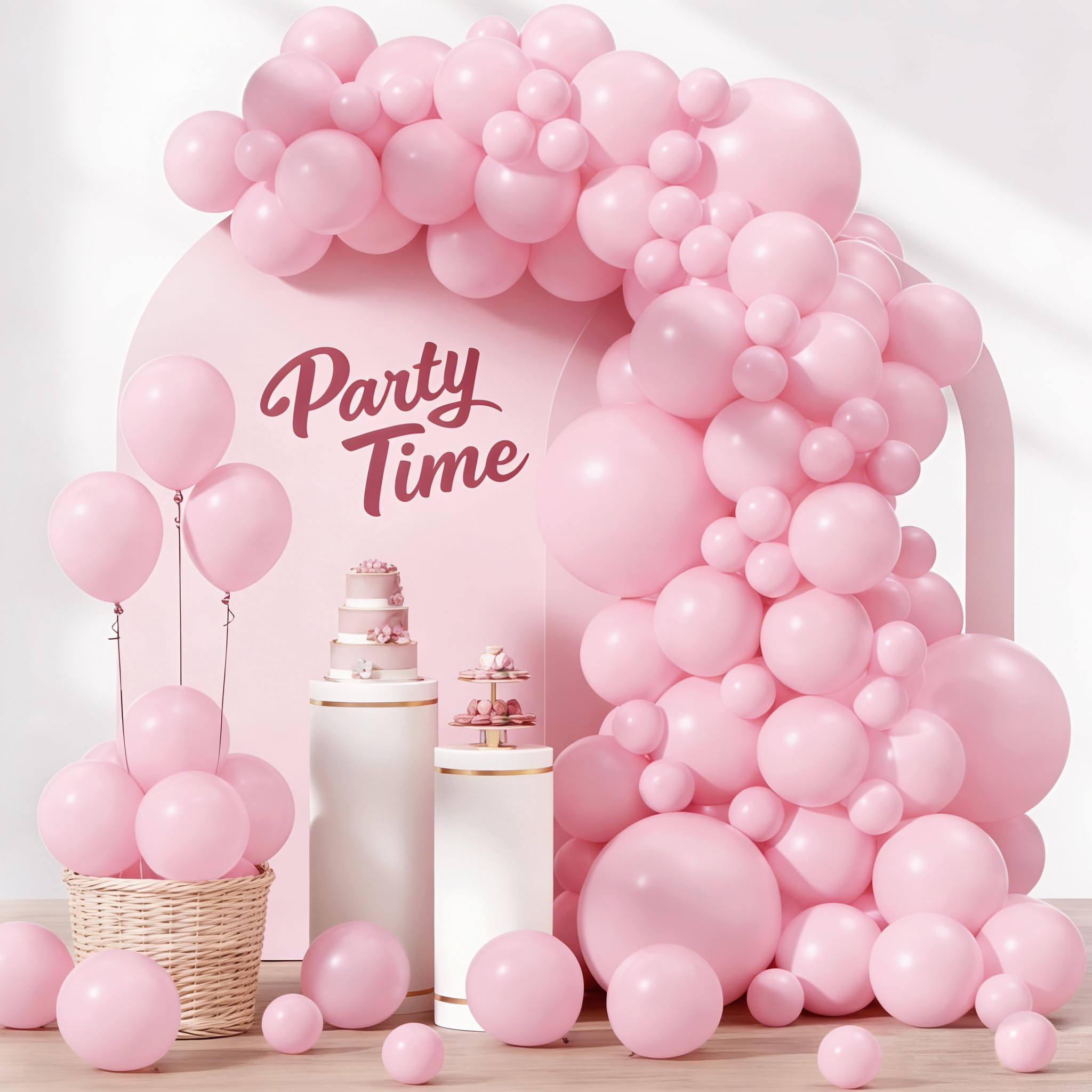 Pink Balloons, 102pcs Pink Balloon Arch Kit, Latex Balloons, 18 12 10 5 Inch Different Sizes Balloon Garland, Perfect for Baby Shower, Bridal Shower, Hen Party & Birthday Decorations