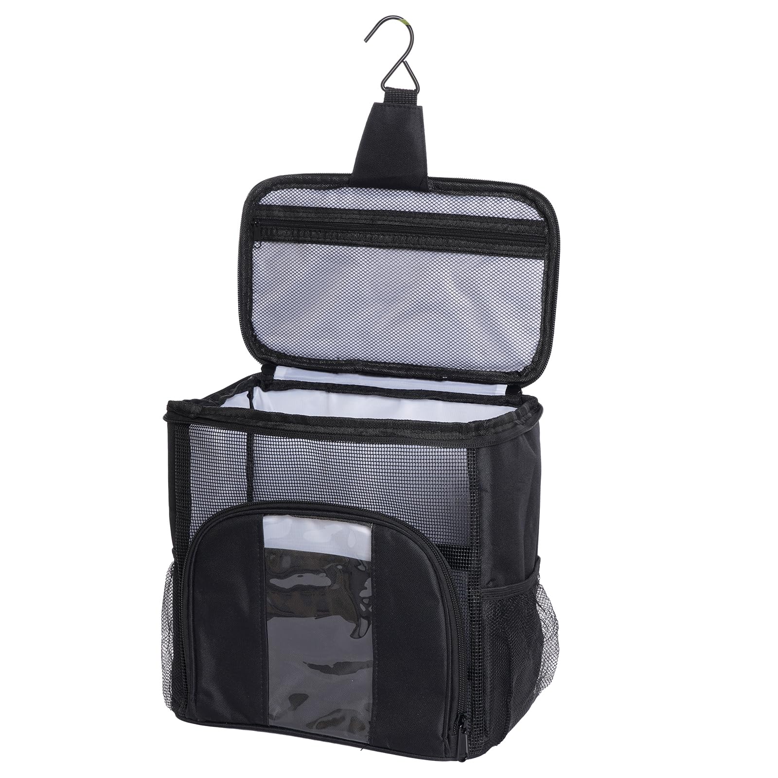 Shower College Tote Bag Portable Mesh Shower Bag - Black Waterproof Hanging Toiletry Bag with Large Capacity Quick