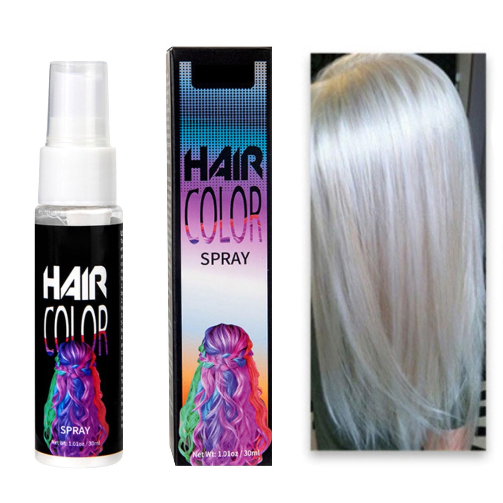 Temporary Hair Dye Purple Color Color Washable Hair Color Crazy Hair Colorations for Carnival Halloween Cosplay Parties (White, One Size)