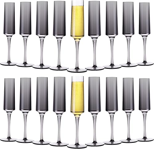 Nuenen Copas de champán de plástico irrompibles de 5 onzas, copas de champán reutilizables para brindis de vino, copas de cóctel desechables para