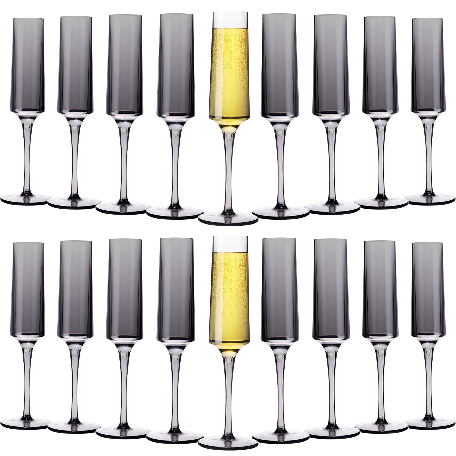 Copas de champán reutilizables para bodas y aniversarios Nuenen, pack de 18 piezas con tallo