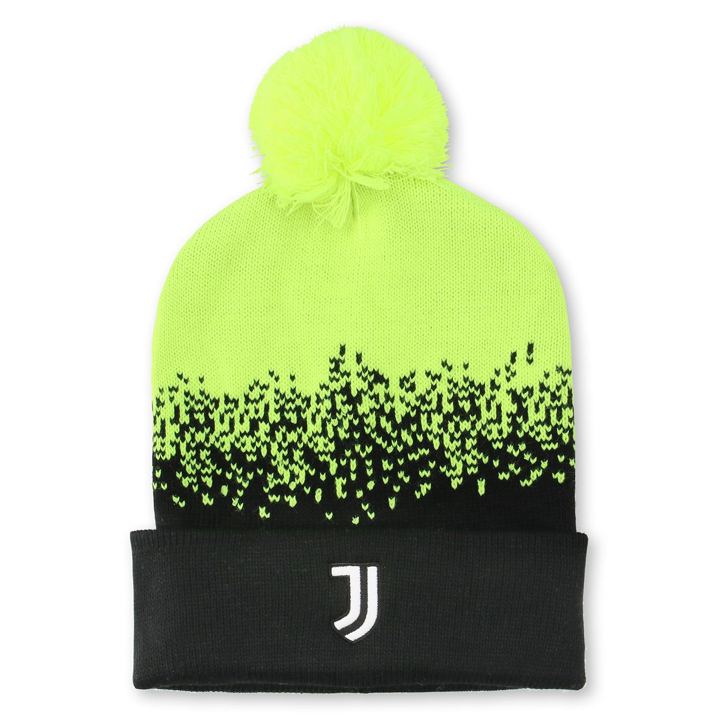 Juventus Winter Hat with Logo - Official Product, Neon Yellow