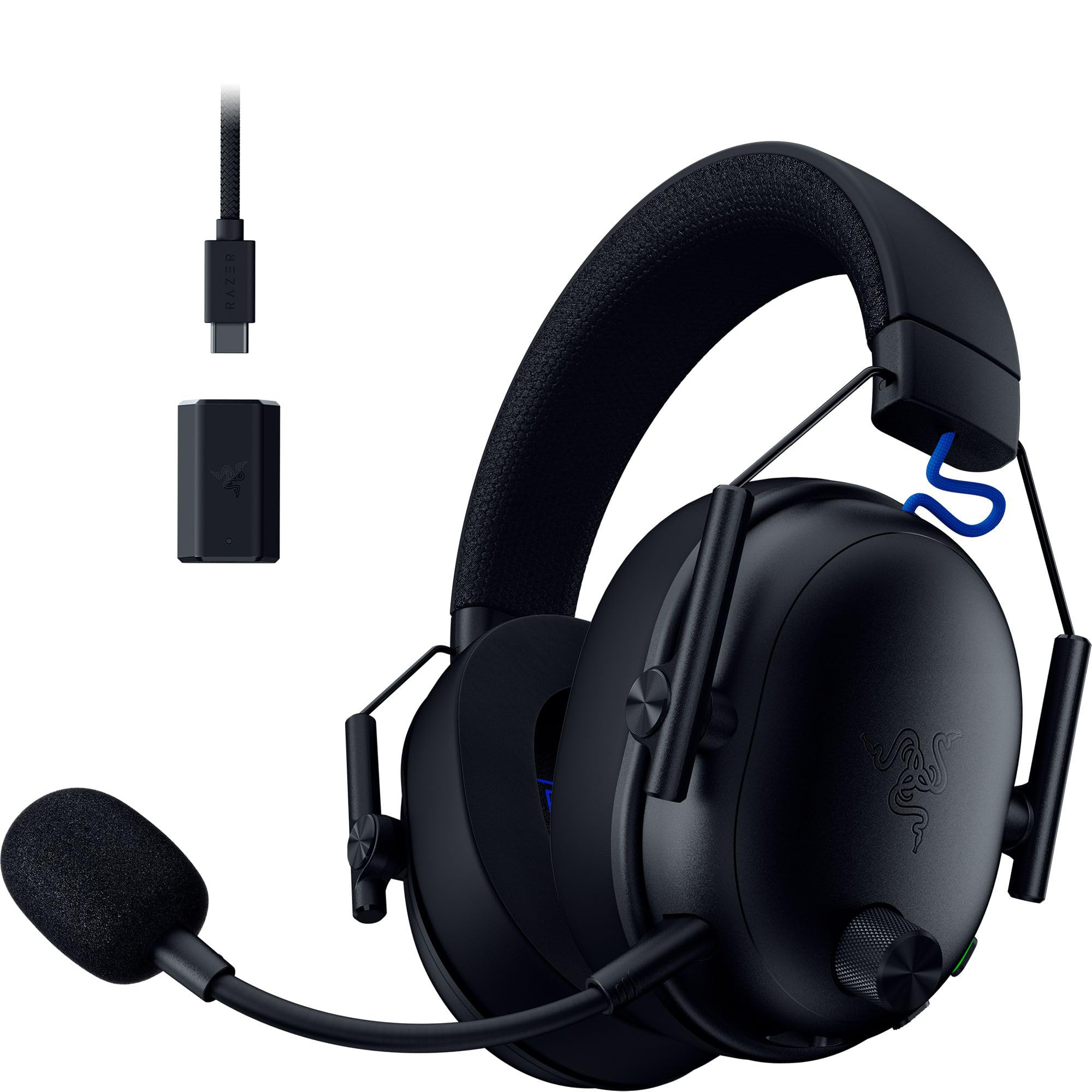 Razer BlackShark V3 for PlayStation - Wireless E-sports Headset - TriForce 50 mm Driver - Detachable Wideband Mic - HyperSpeed 2,4 GHz & Bluetooth - THX Spatial Audio - PS5/PC | Black