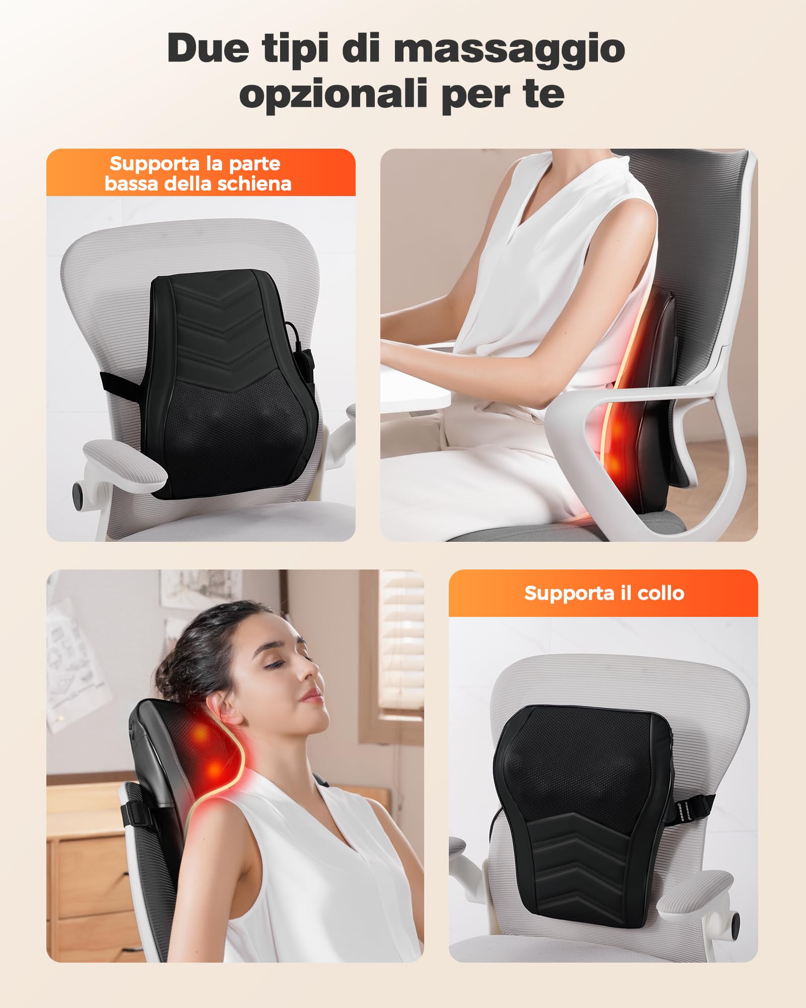 Boriwat collo massaggiatore con calore, Shiatsu massaggiatore 3D ginocchio schiena massaggiante, cuscino massaggio per collo, dolore alla schiena della spalla, regali per le donne uomini Papa Mama