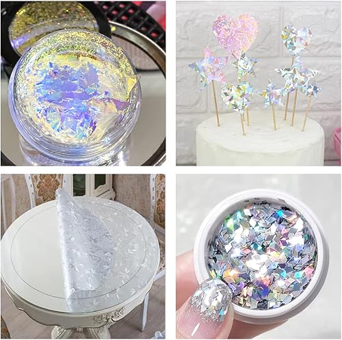 Miniatura 6 de HYANG - Hojas de piel sintética de vinilo holográfico transparente de PVC para perro, 1 rollo de 12 x 53 pulgadas (11.8 in x 53.1 in) para hacer