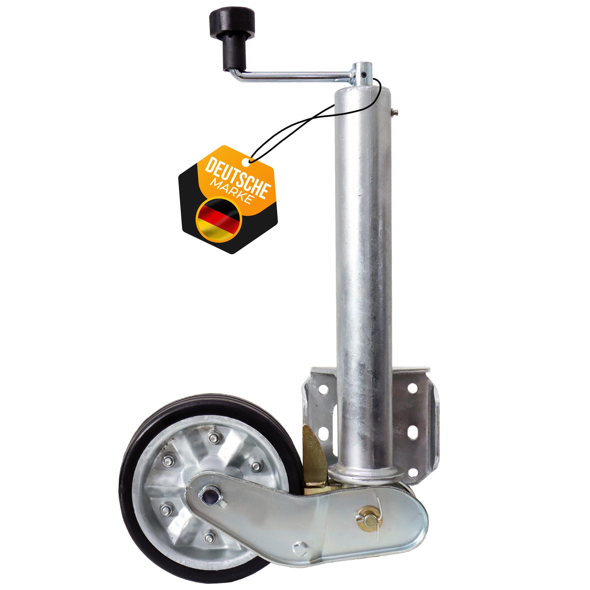 The Drive | Anhänger Stützrad 500KG | vollautomatik | Ø 60mm Rohr mit Anbauflansch | Schwerlast mit erhöhter Tragfähigkeit | perfekt für Anhänger, Wohnwagen, Trailer