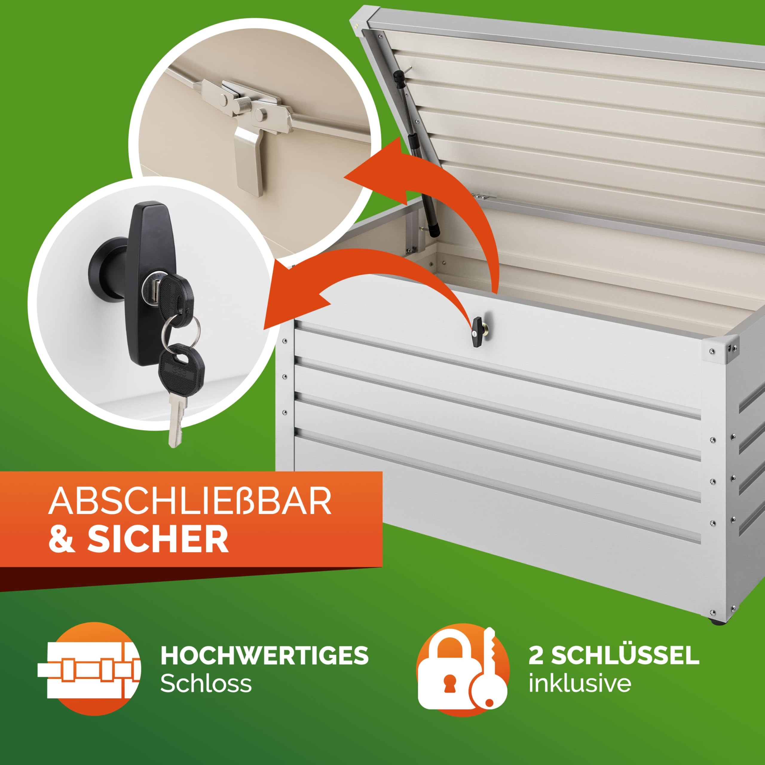 Gardebruk Coffre de rangement en métal Blanc 120x62 cm 385 L Verrouillable Extérieur Jardin