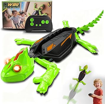 Wall Climbing RC Chameleon Toy for Kids, Rechargeable Remote Control Lizard Toy with LED Eyes, Dual Mode Floor & Wall Driving, Halloween Christmas Birthday Gift for Boys Girls Ages 3+