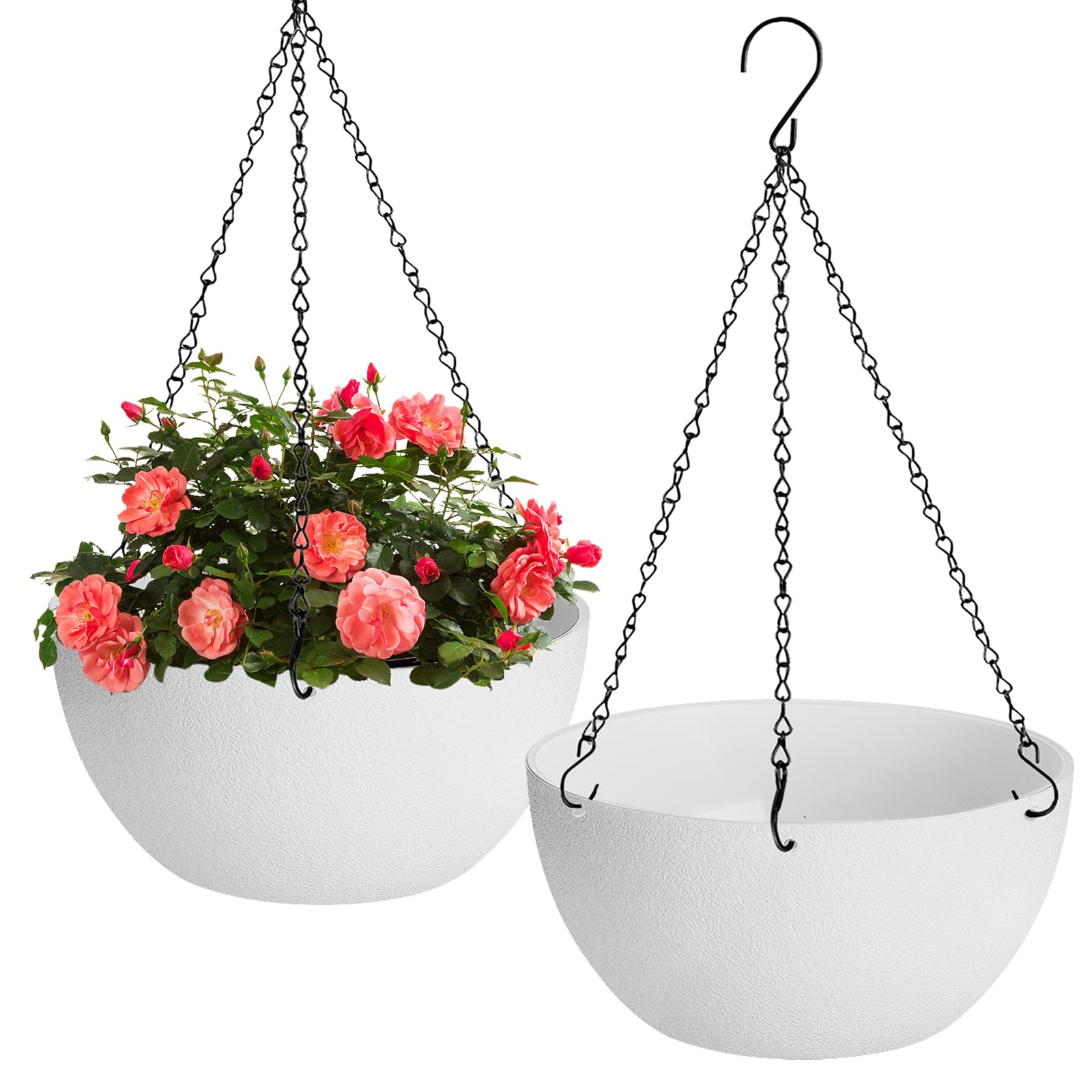 HIGSEEU White Hanging Planter