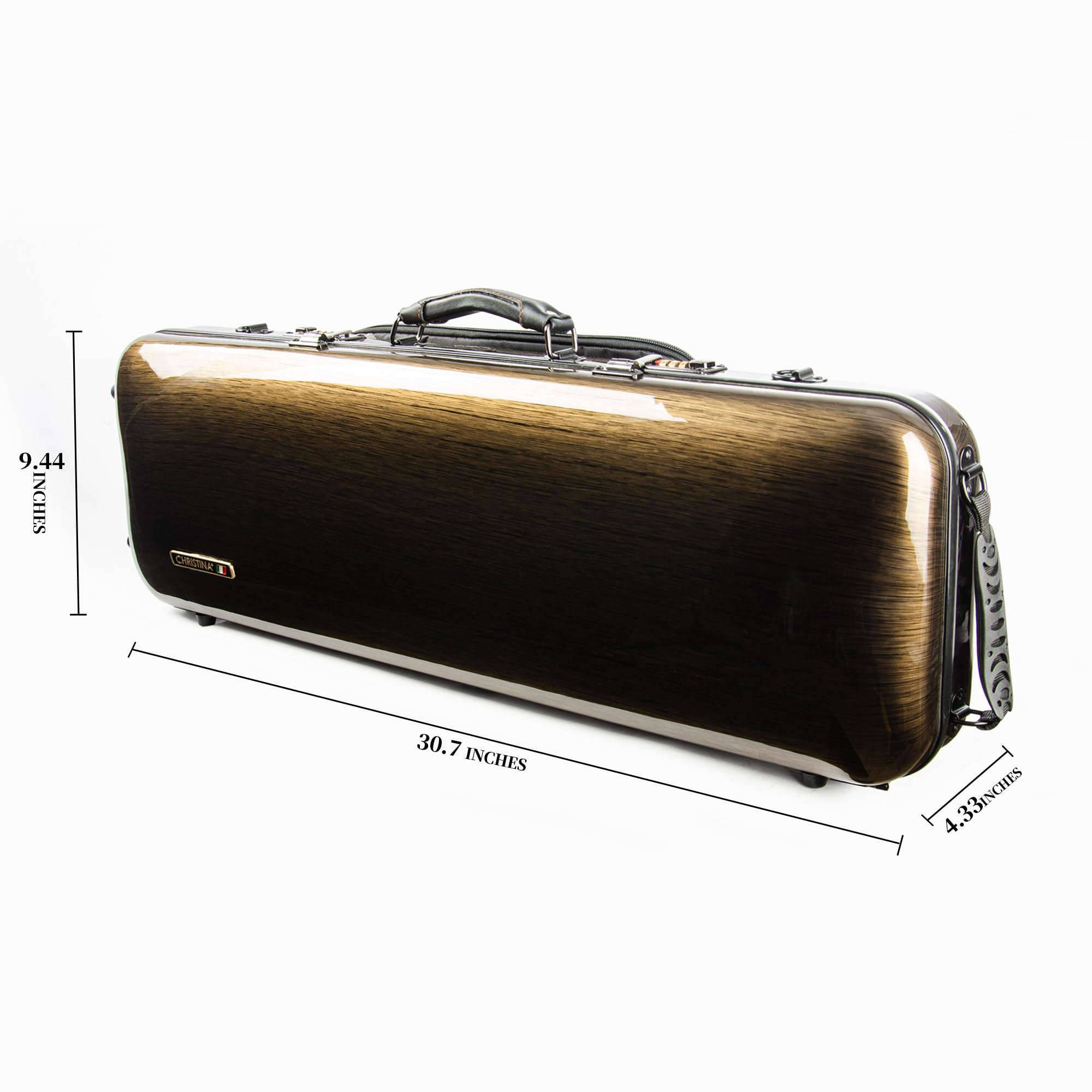 CHRISTINA バイオリンケース ダークゴールド カーボンファイバー　4/4 Amazon.com: Christina violin case 4/4 Full Size Violin case