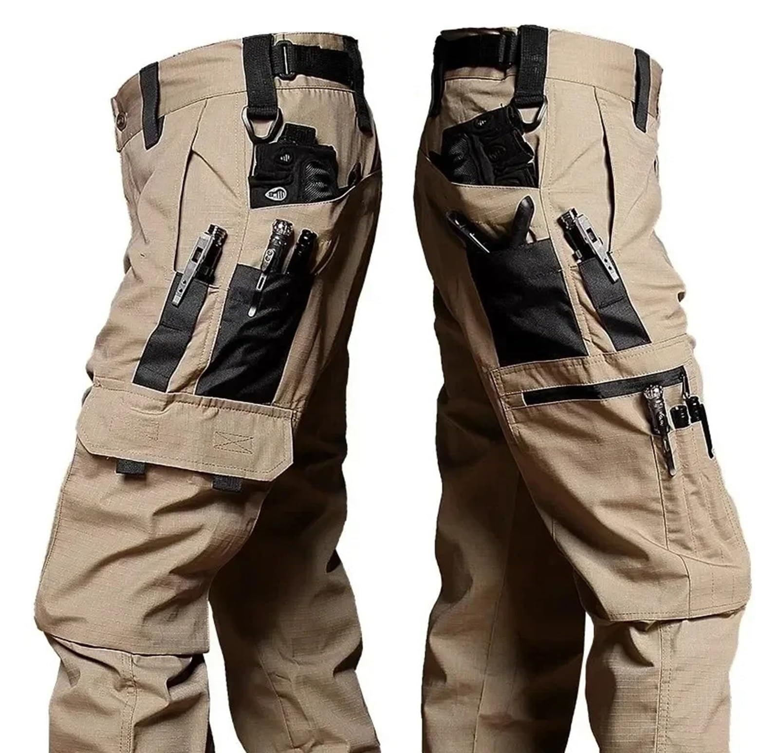 Pantaloni Tattici Pantaloni Tattici da Uomo, Pantaloni Casual da Lavoro all'aperto, Impermeabili, Multitasche, Resistenti all'Usura, for l'allenamento all'aperto per Combattimento(Color 01,M)