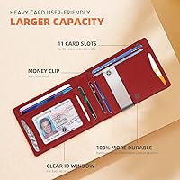 Vista 14 de RUNBOX - Carteras delgadas para hombre, cartera de piel con pinza para el dinero, cartera de bolsillo frontal con bloqueo RFID, tarjetero Negro