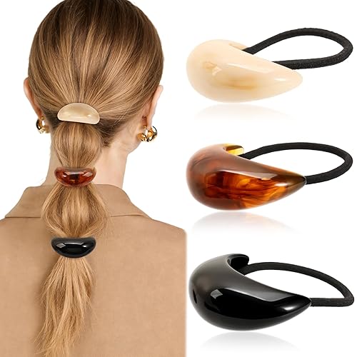 Miniatura 10 de 3 Ligas Doradas para el Cabello, Ligas Metálicas para Cabello Grueso, Diseño Geométrico Elegante y Duradero, Accesorios Dorados para el Cabello