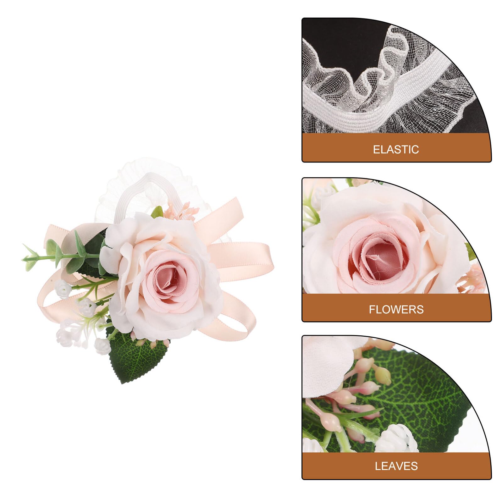 Homoyoyo Braccialetto da Polso Fiori Artificiali 6 Pezzi per Matrimonio, Decorazione Floreale Delicata da Sposa e Damigella, Accessorio Elegante per Feste e Cerimonie Nuziali