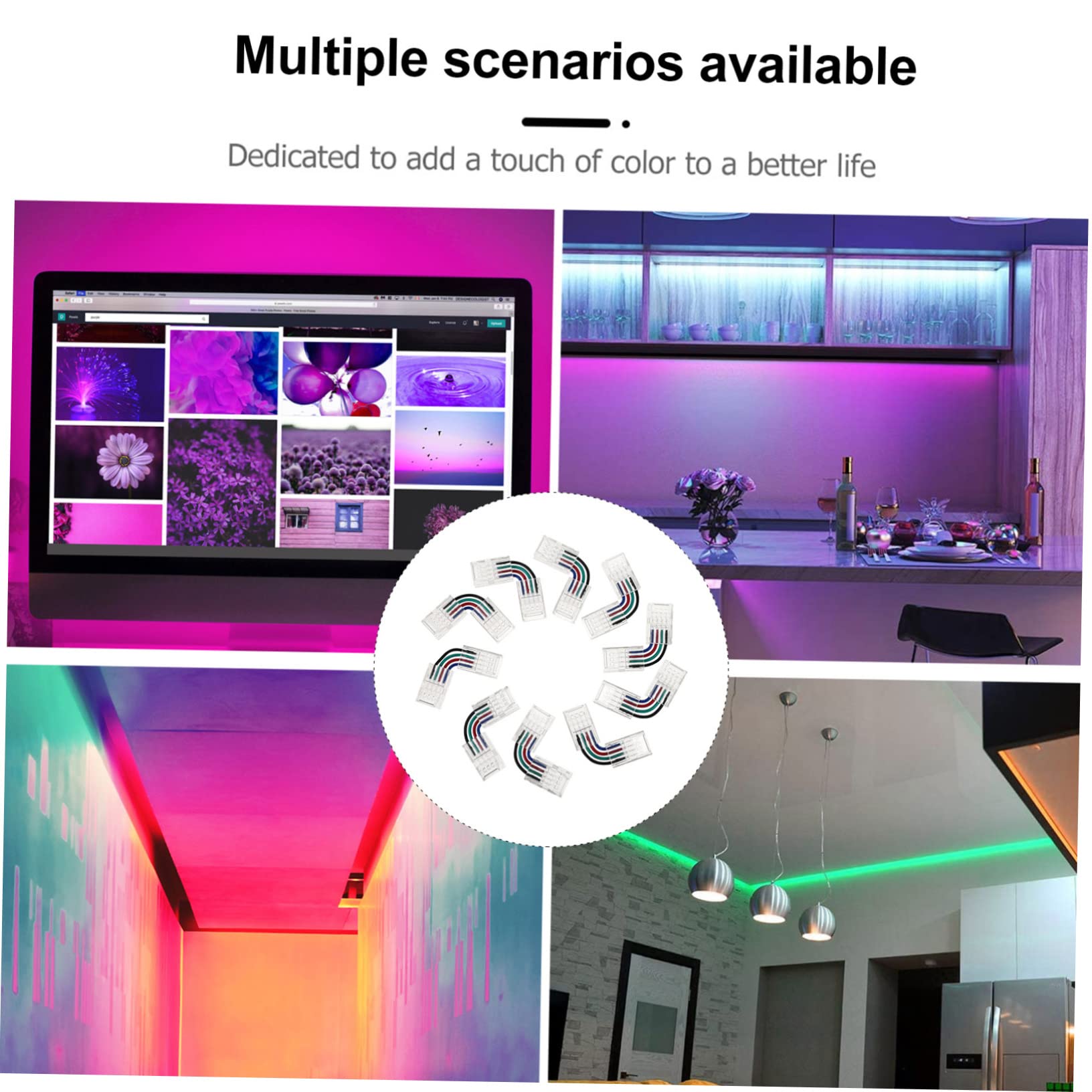 PRETYZOOM 40stücke Förmige Pin -streifenverbinder Steckverbinder Für Rgb -streifen Installieren Kein Löten Erforderlich Hitzebeständiges Material