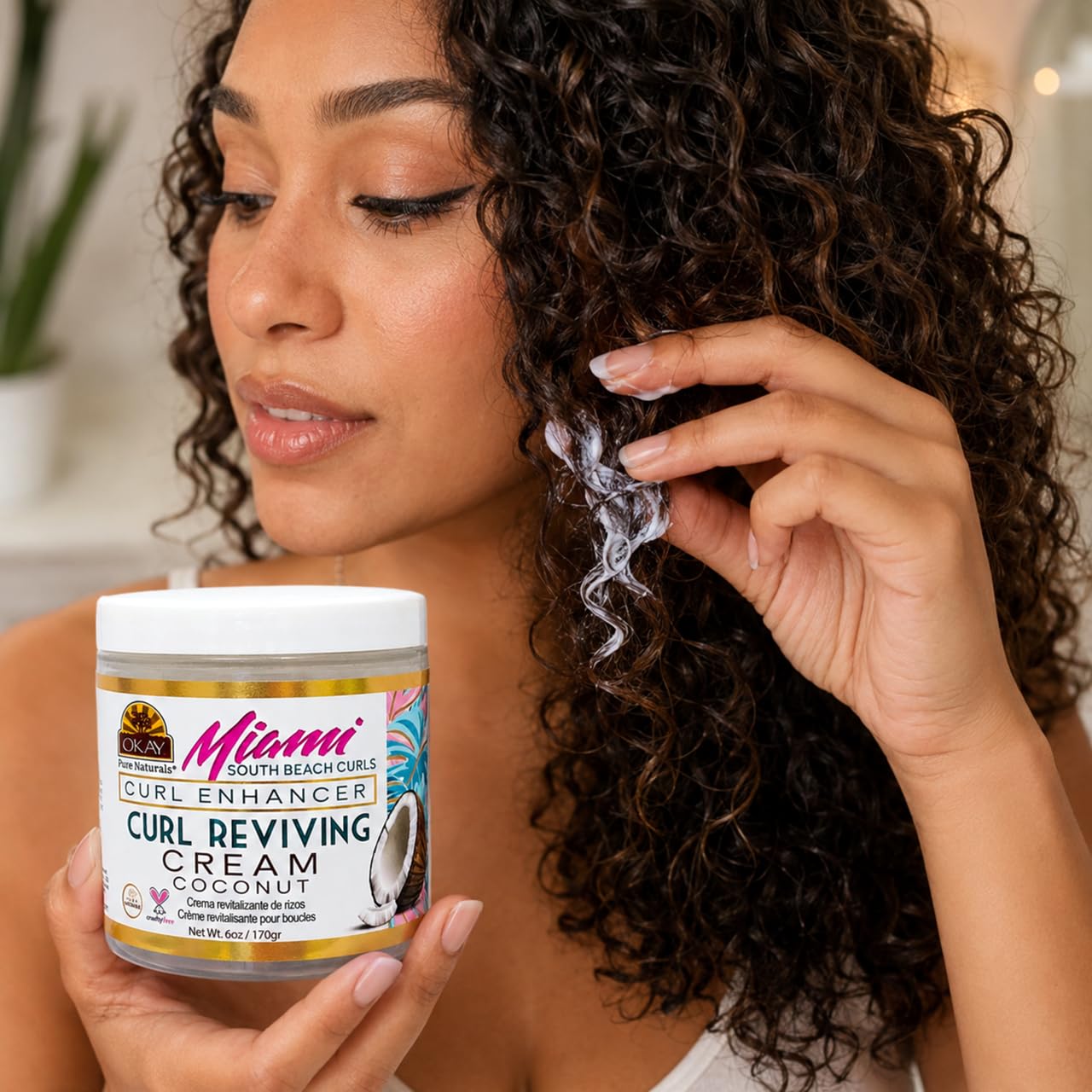 OKAY- Miami South Beach Curls- Curl Enhancer- Curl Reviving Cream 6oz/170gr