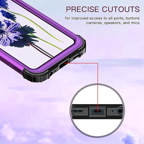 Miniatura 6 de LONTECT Funda para Moto G 5G 2023 con purpurina brillante 3 en 1, a prueba de golpes, resistente, híbrida, resistente, funda protectora resistente