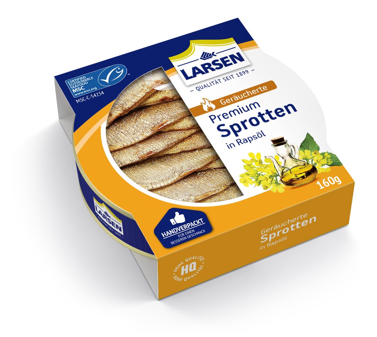 Larsen Smoked sprats in rapeseed oil 160G