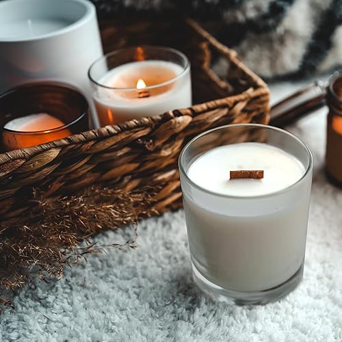 Miniatura 115 de Tarros de vela gruesos de 8 onzas para hacer velas, 15 unidades, tarros vacíos transparentes con tapas de madera para hacer velas, contenedor