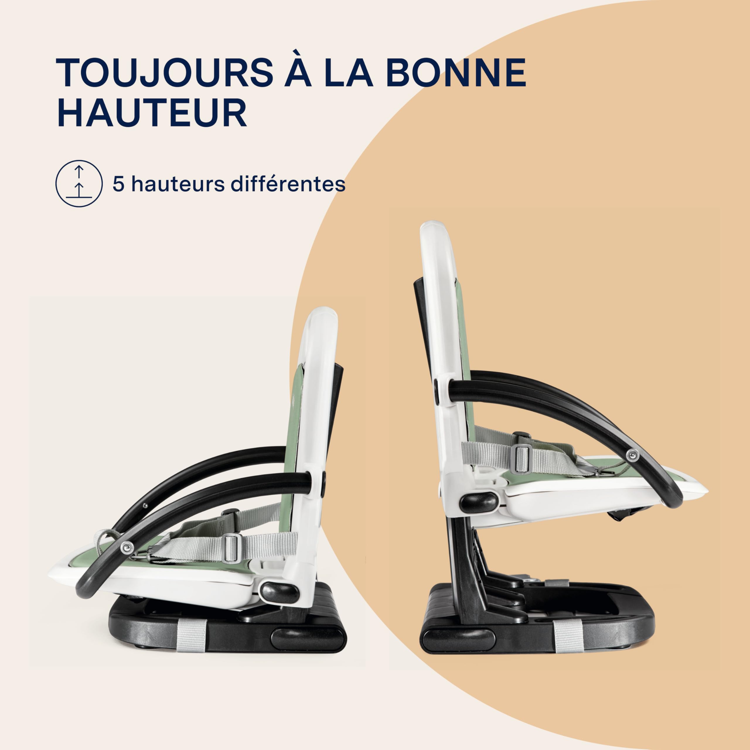PEG Siège Rehausseur Rialto, Chaise Haute Portable et Réglable pour Bébé, Pliable et Compacte, Tablette Amovible, Idéale pour les Voyages et les Enfants de 6 mois à 3 ans (0-15 kg), Couleur Pétrole