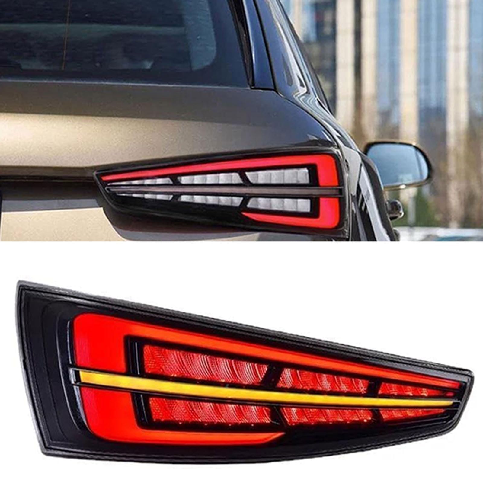 Auto Fanale Posteriore per Audi Q3 2013 2014 2015 2016 2017 2018, Faro Posteriore LED - Luce Stop E Frecce Antinebbia, Gruppo Luci Posteriori Sostituzione