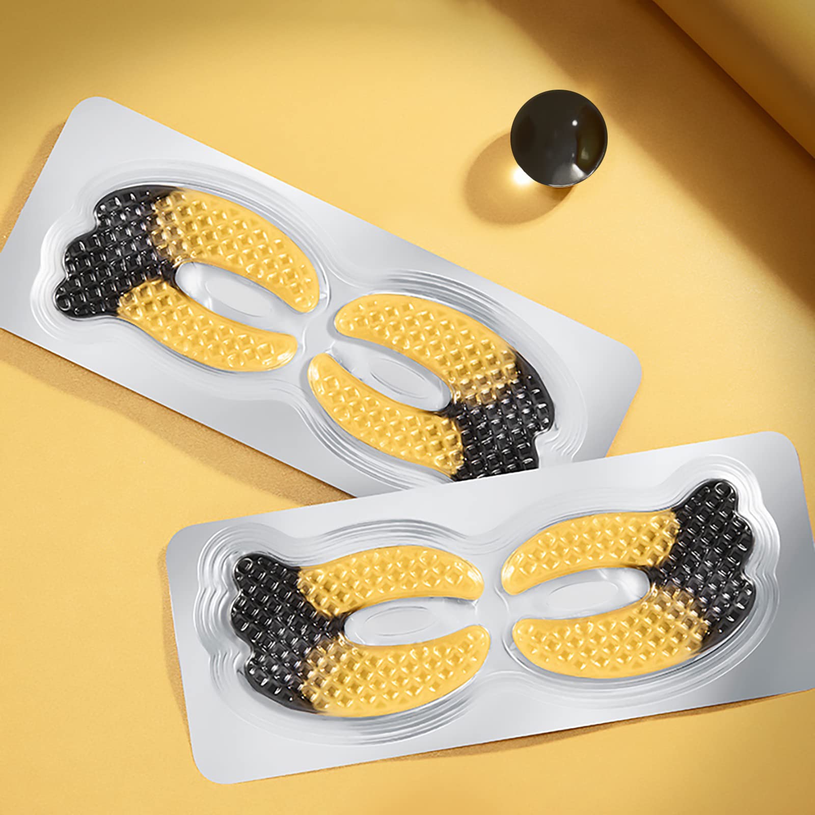 ICANdOIT Máscara de ojos de oro de 24 quilates para ojeras e hinchazón, antienvejecimiento, antiarrugas con ácido hialurónico y colágeno, parches de ojos para todo tipo de piel, 21 pares