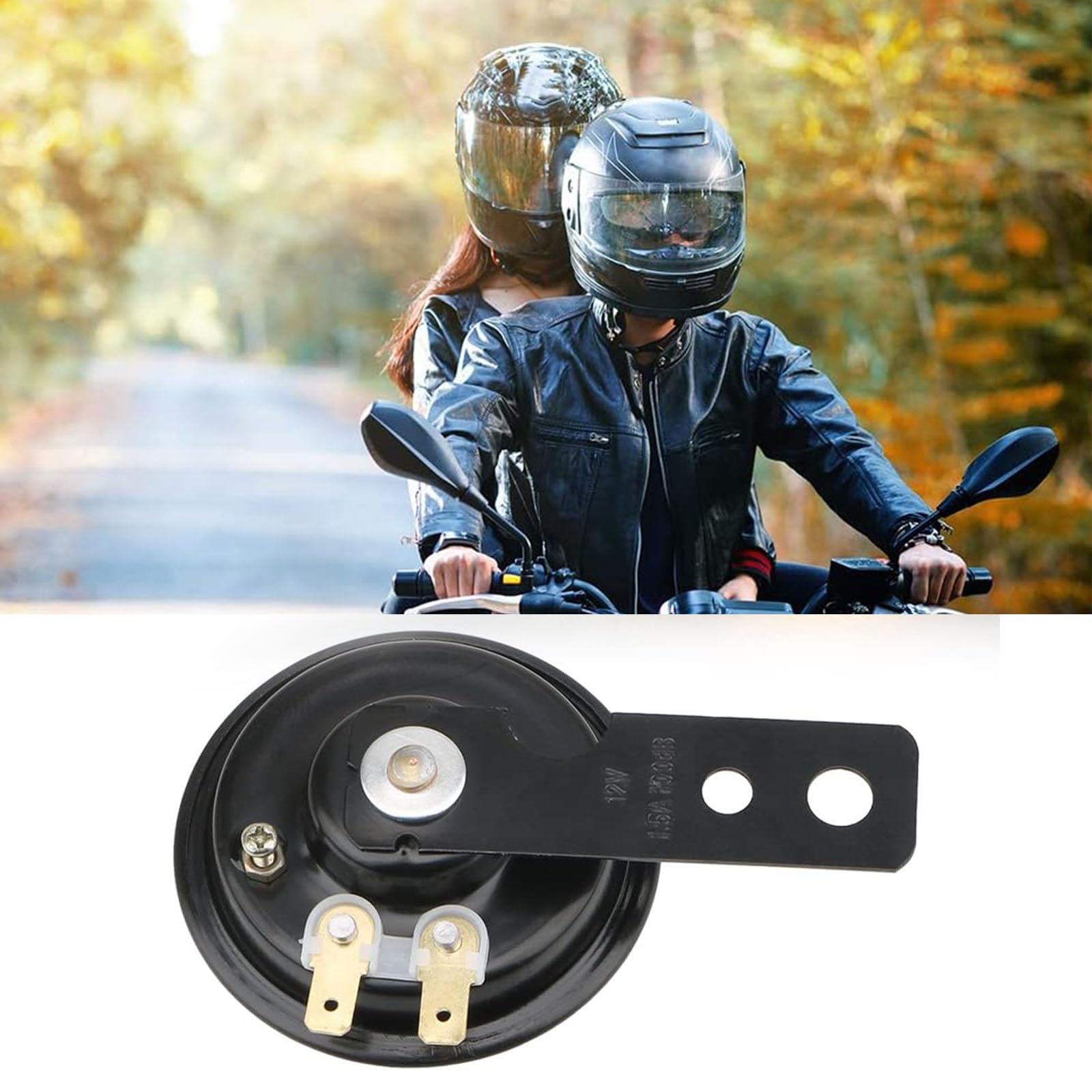 Klaxon Moto Universel 12V - 2 Pièces - Étanche & Métal - Pour Scooter, Moto, VTT, Voiture - Installation Facile