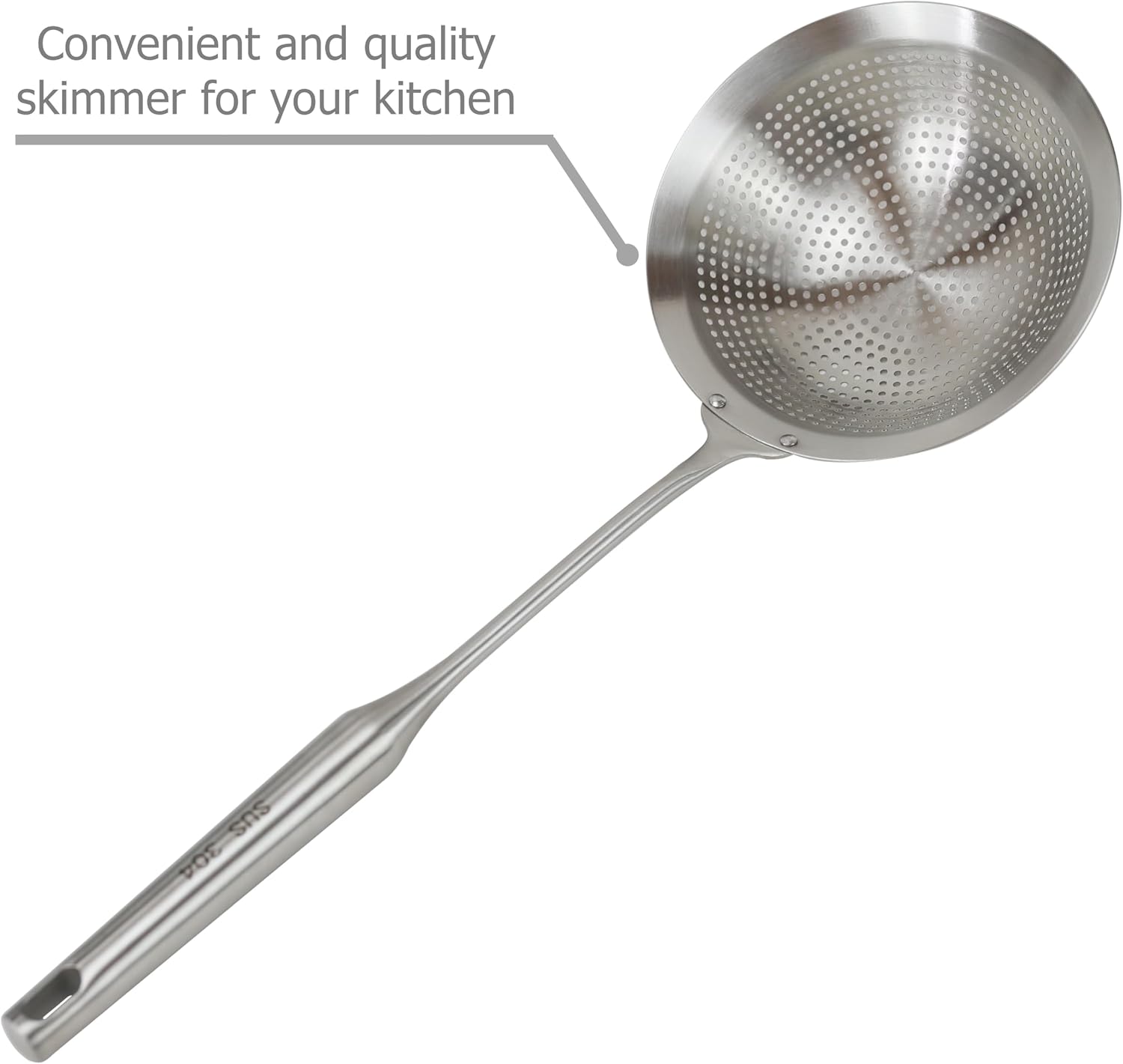 EIKS Stainless Steel Skimmer Slotted Spoon Ladle, Large Size 17.6" Long