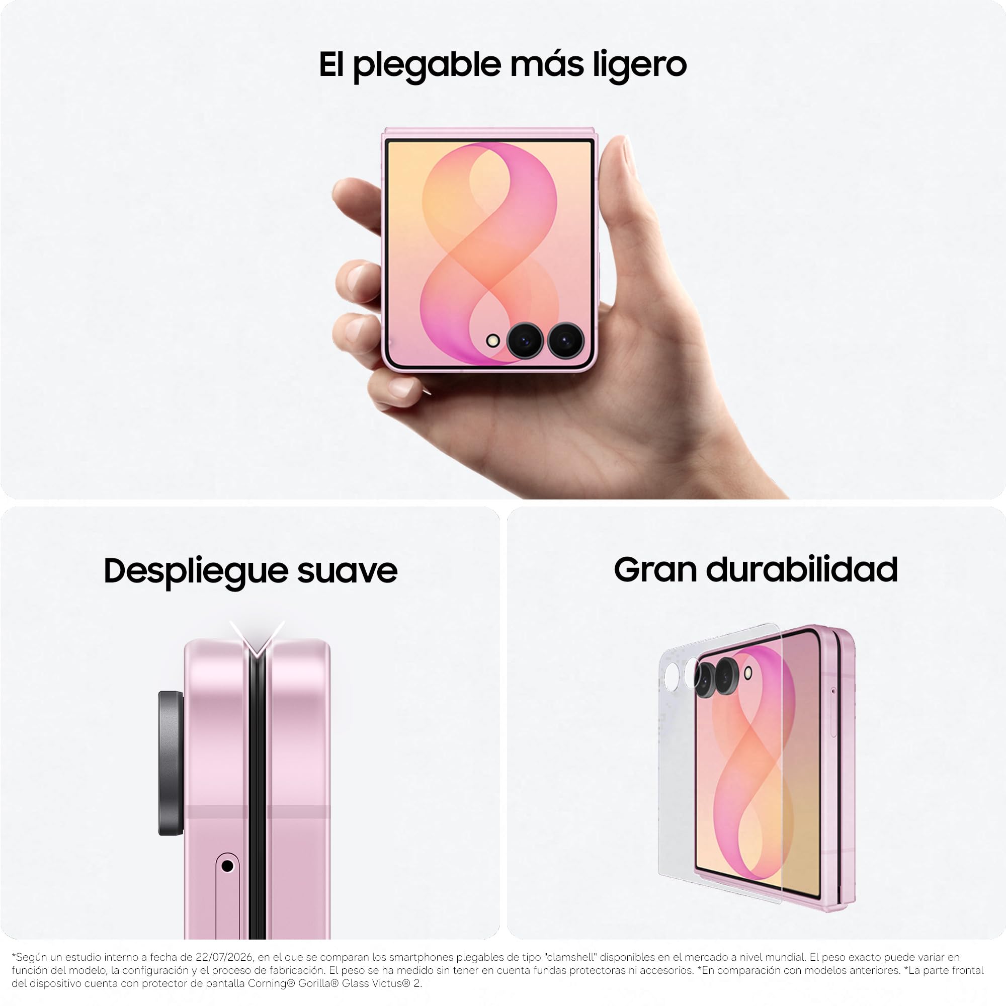 Samsung Galaxy Z Flip8, 256 GB, Teléfono Móvil con IA, Grafito | Smartphone Android, Cámara Selfie Manos Libres, Memoria 12 GB, Batería 4300 mAH, Now Brief, FlexWindow, Garantía 3+1 Años