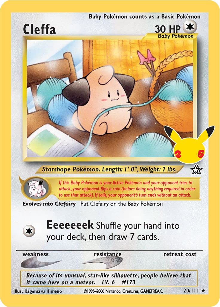 Cleffa (Neo Genesis) + 20/111 Rare Pokemon Card (Celebrations