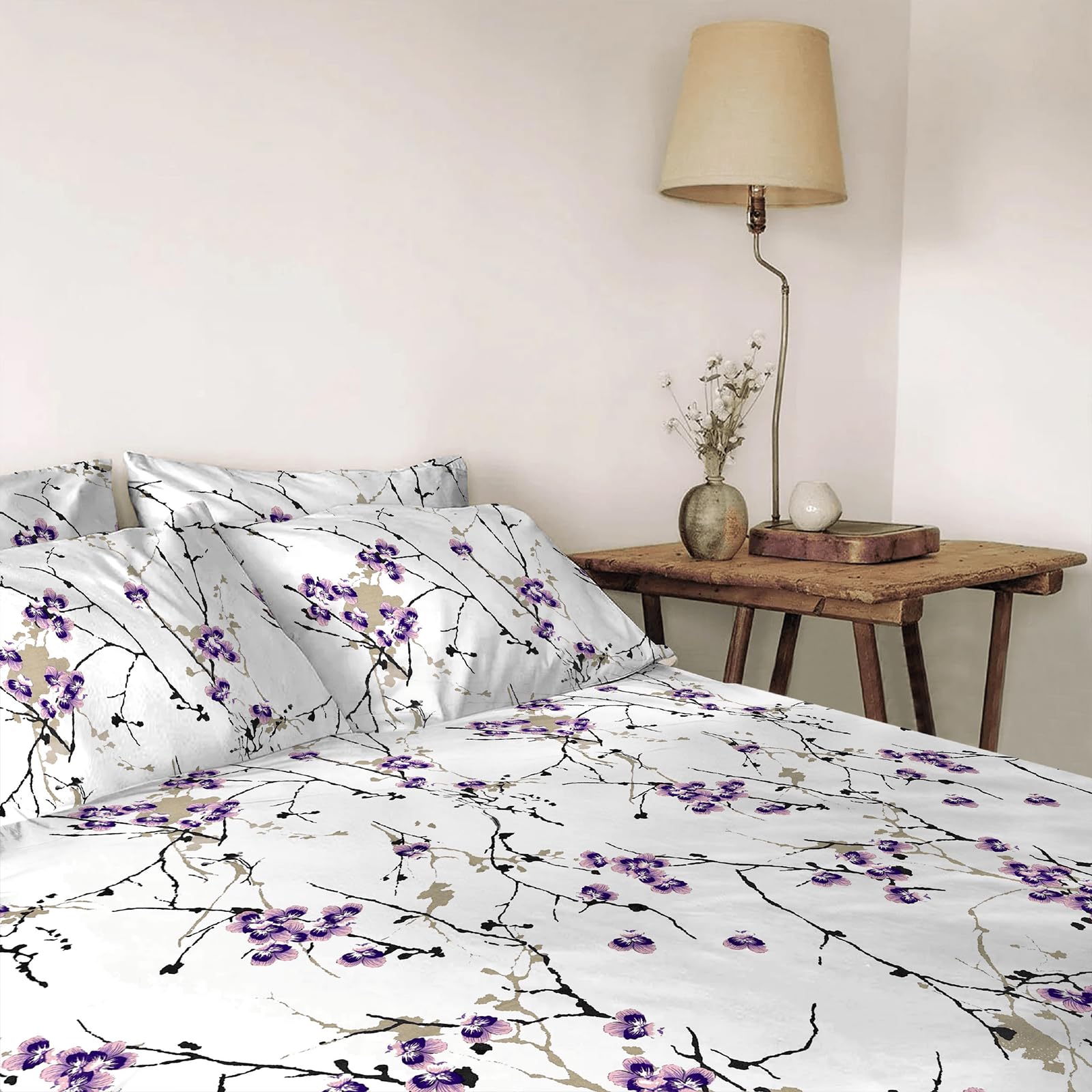 EverSoft Bedding 4-Piece Super King Duvet Cover Set, Exotic Lilac - Image 2