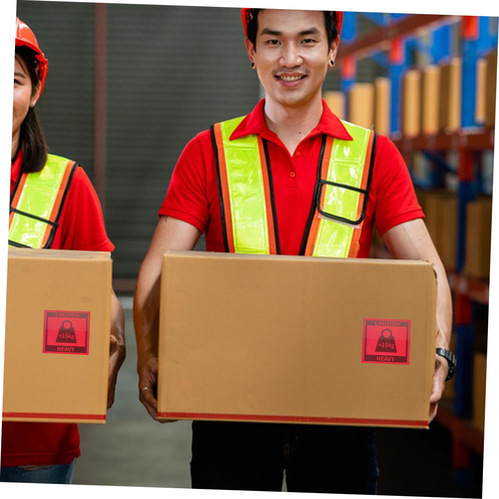 Cabilock Selbstklebende Warnetiketten für Schwere Pakete Transportverpackung mit Großem Fassungsvermögen und Auffälligem Warnsymbol für Logistik und Umzüge