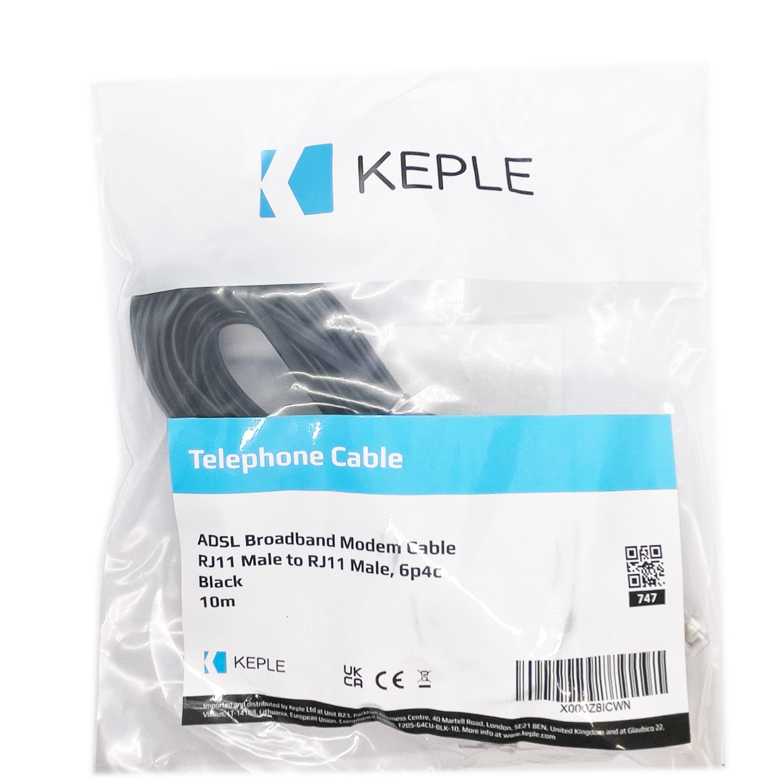 Amazon.co.jp: RJ11 ケーブル ADSL 33フィート 延長リード 電話コード