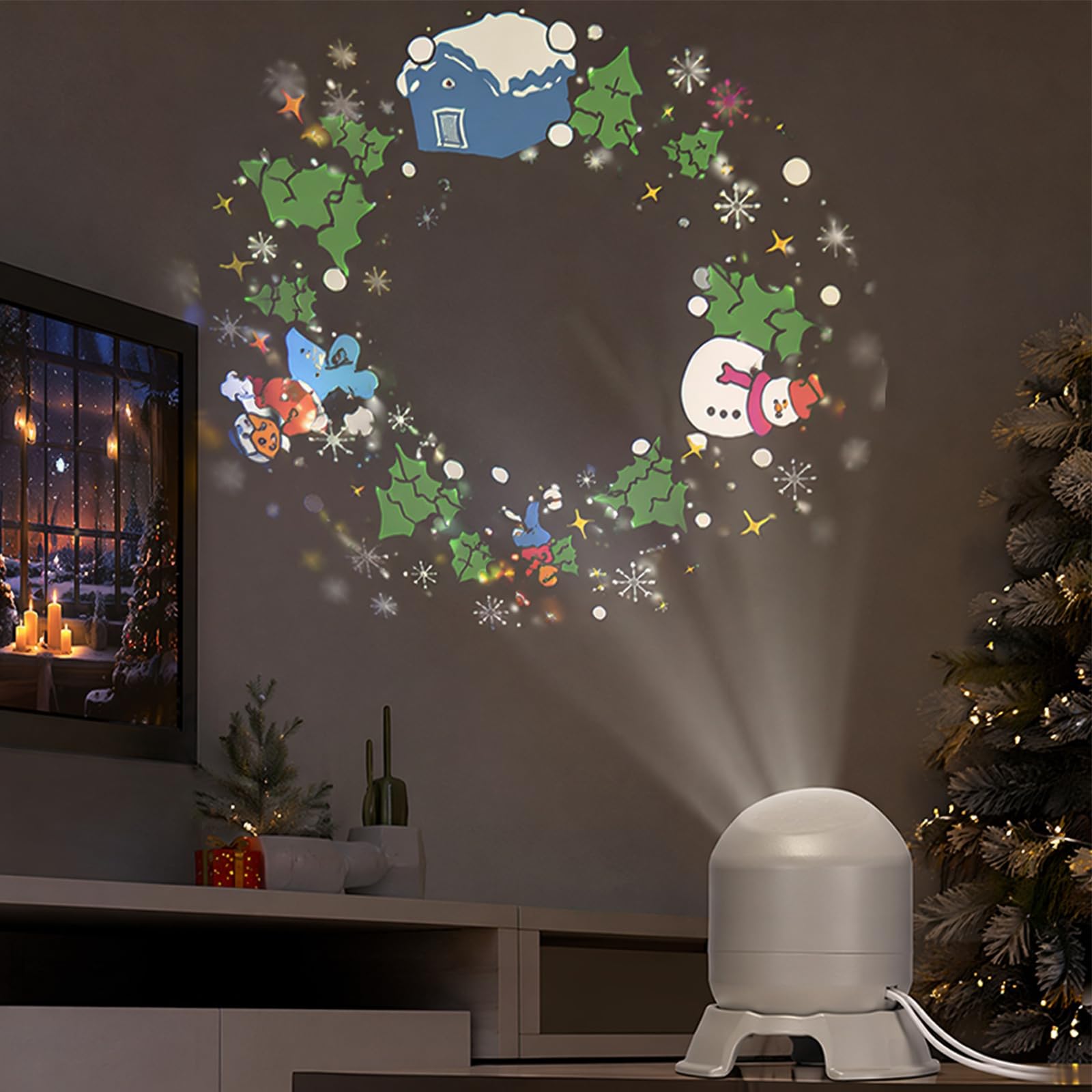 Dynamic Rotating LED Projector Light, 2-in-1 LED Ocean Light Projector