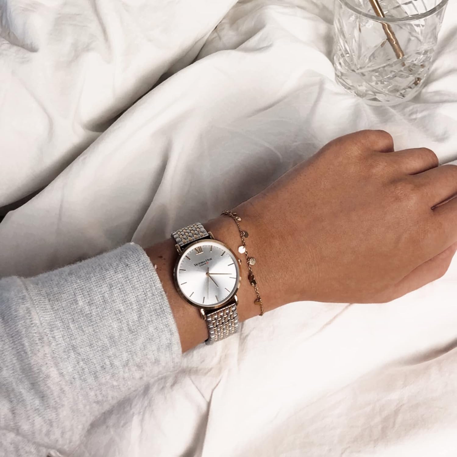 VICTORIA HYDE Orologio da donna analogico al quarzo da donna in acciaio inossidabile impermeabile orologio da polso con bracciale