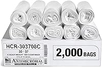 Vista 36 de Aluf Plastics - Bolsas de basura de alta densidad, 10 galones, 1000 unidades, 8 micras (eq), 24 x 24 pulgadas, negras, para baño, oficina