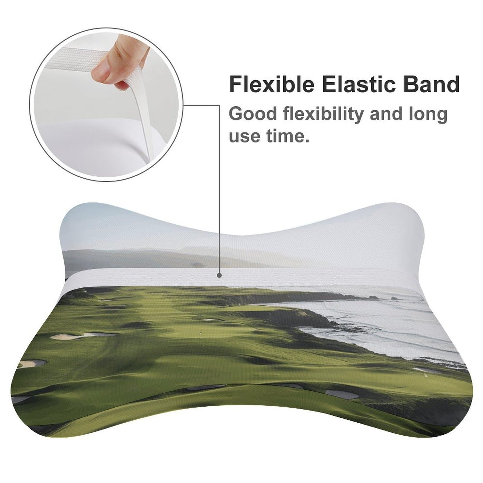 Almohada de campo de golf junto al mar, núcleo de almohada de espuma viscoelástica, cojín, proporciona apoyo para el cuello, almohadas de coche para viajes y oficinas en casa.