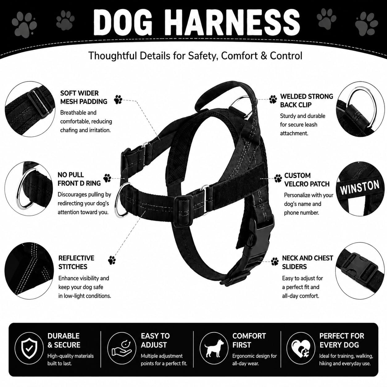 Katlyma Pettorina Anti Tiro No Pull Dog Harness Standard Size
