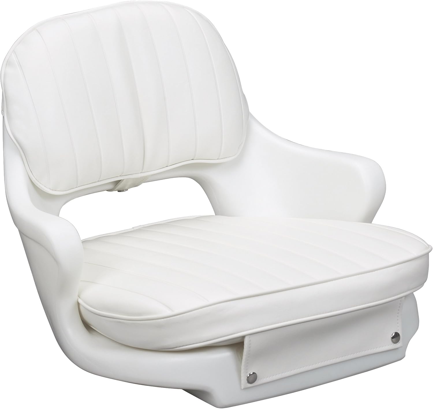Moeller Marine Moeller ST2000-HD, Boat Helm Seat and Cushion, Includes Mounting Plate , White , 24.5 x 20 x 16