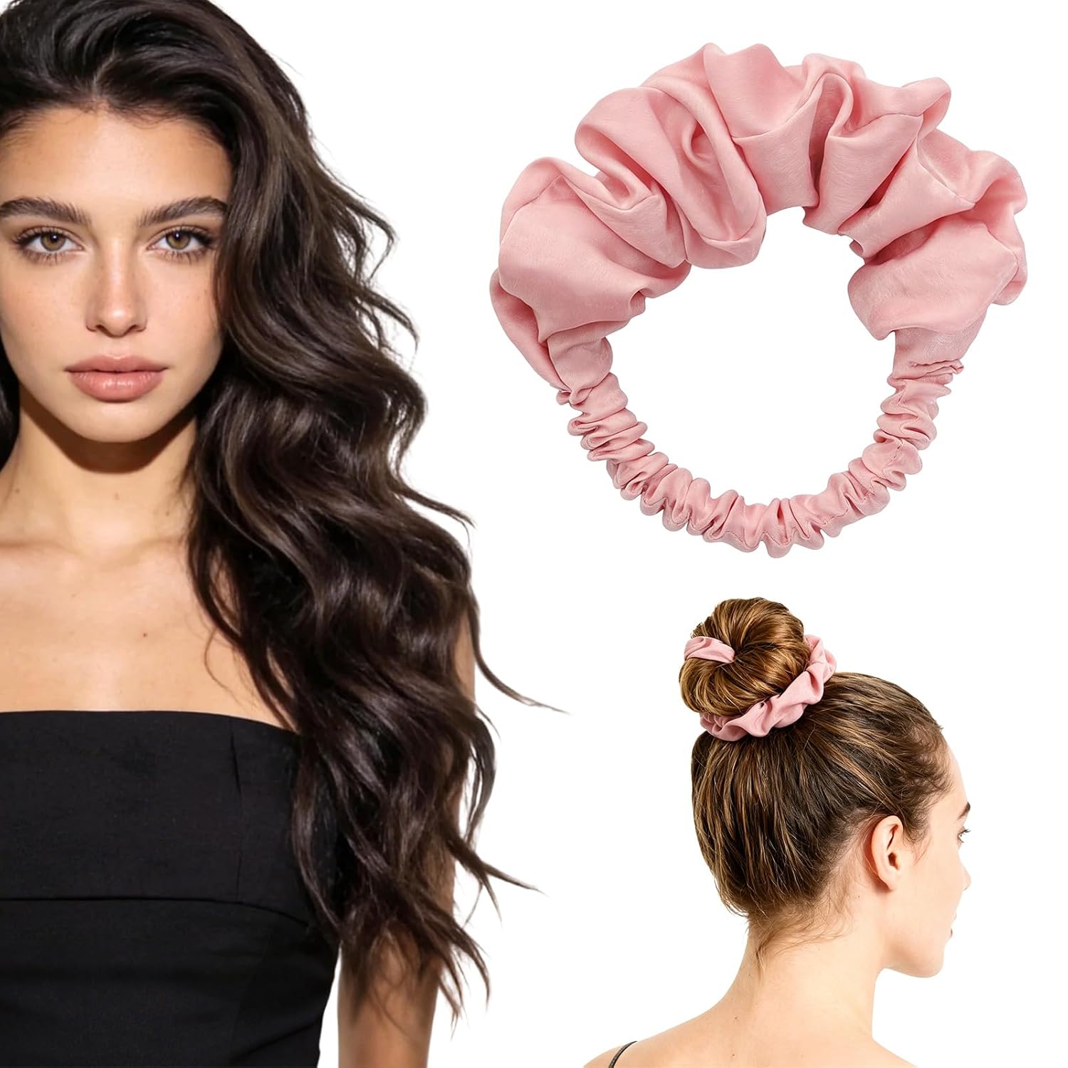 Heatless Curling Scrunchie Overnight Hair No Heat Black Sleepy for Long Hair Sleep In Curls Tool Wake Up with Curls