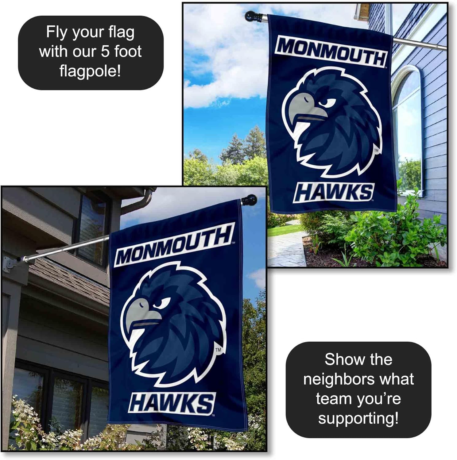 Monmouth Hawks Double Sided House Flag