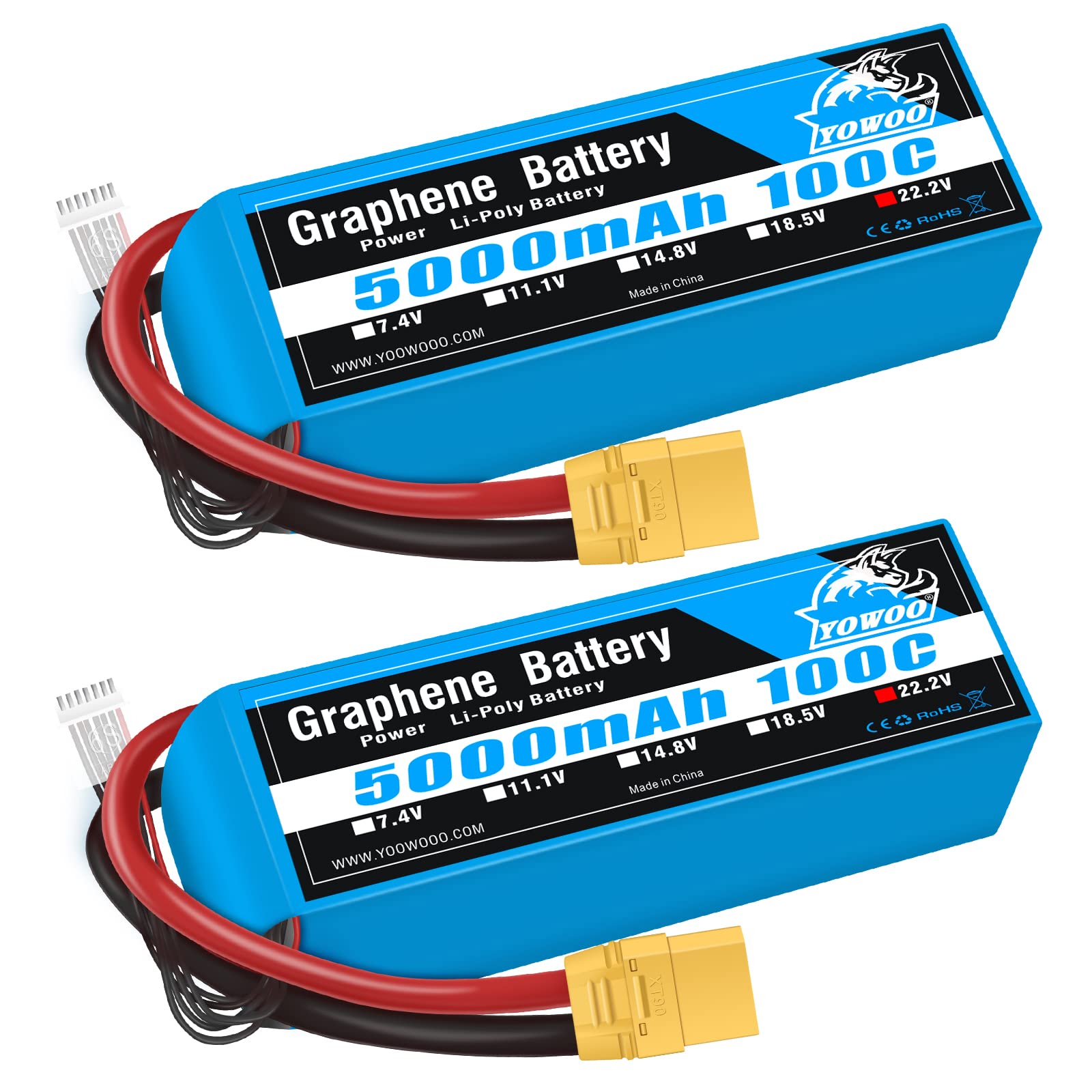 YOWOO Graphen Lipo Akku 6S 22.2V 5000mAh 100C mit XT90 Plug für Mikado LOGO500 Richten Sie T-REX YOWOO Graphen Lipo Akku 6S 22.2V 5000mAh 100C mit XT90 Plug für Mikado LOGO500 Richten Sie T-REX