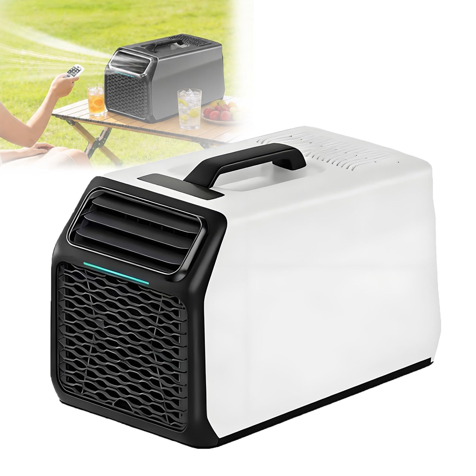 EpyGnom Portable Tent Air Conditioner, Fast Cooling Consumption Air Conditioners Dehumidifier, Remote Control, Compact AC Unit for Camping Tent, RV, Truck, Boat,Van and Fishing White-1400W