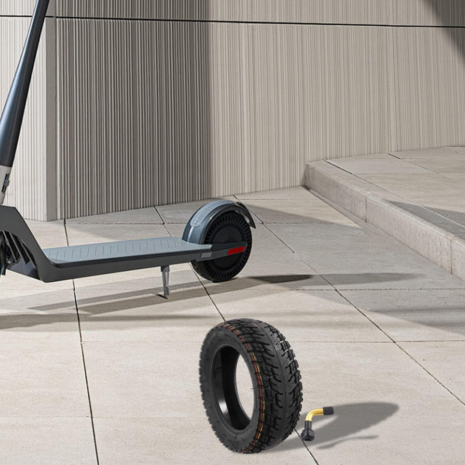 Neumático sin cámara de auto reparación 10x3.0 para scooter eléctrico, 255x80 80/65-6 neumático de repuesto de goma todoterreno con banda de agarre (neumático)