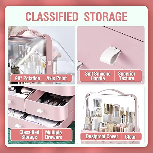 Miniatura 5 de Youlvy Organizador de maquillaje para organizadores de tocador y cuidado de la piel caja de almacenamiento de cosméticos de gran capacidad y